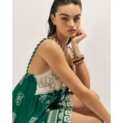 Green Beaded Mini Beach Dress