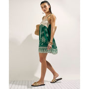 Green Beaded Mini Beach Dress