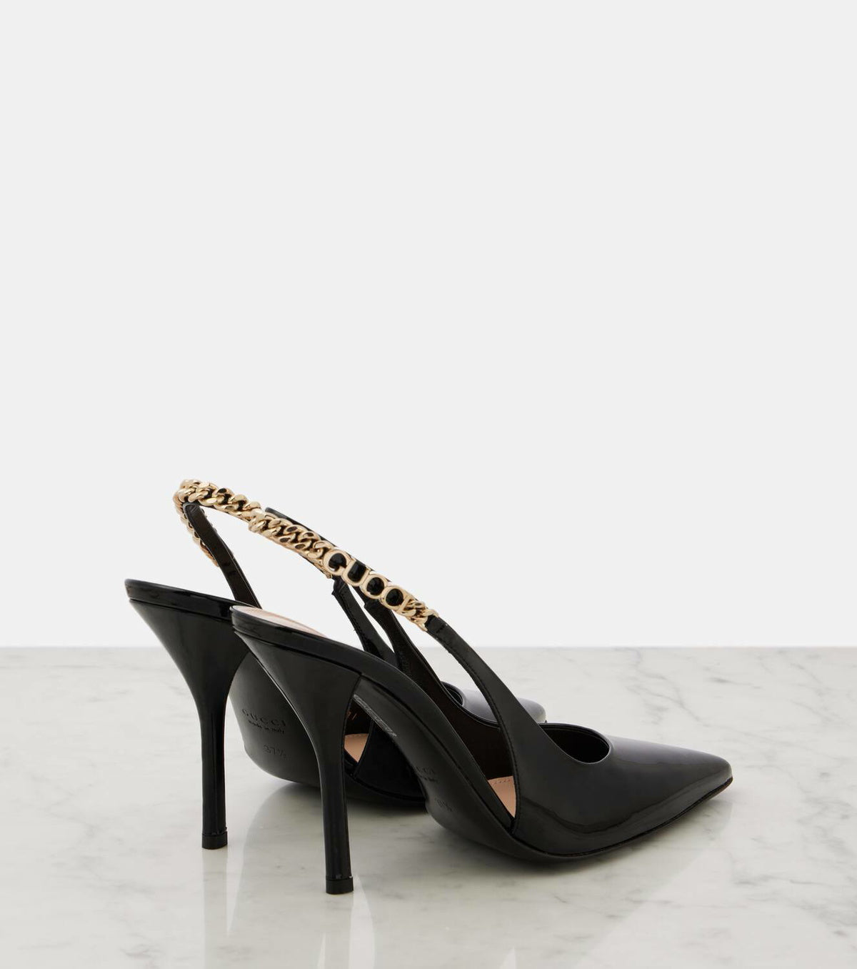 Gucci Gucci Signoria patent leather slingback pumps
