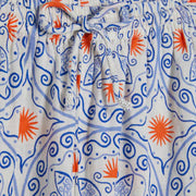 Petite Blue Printed Linen Blend Trousers