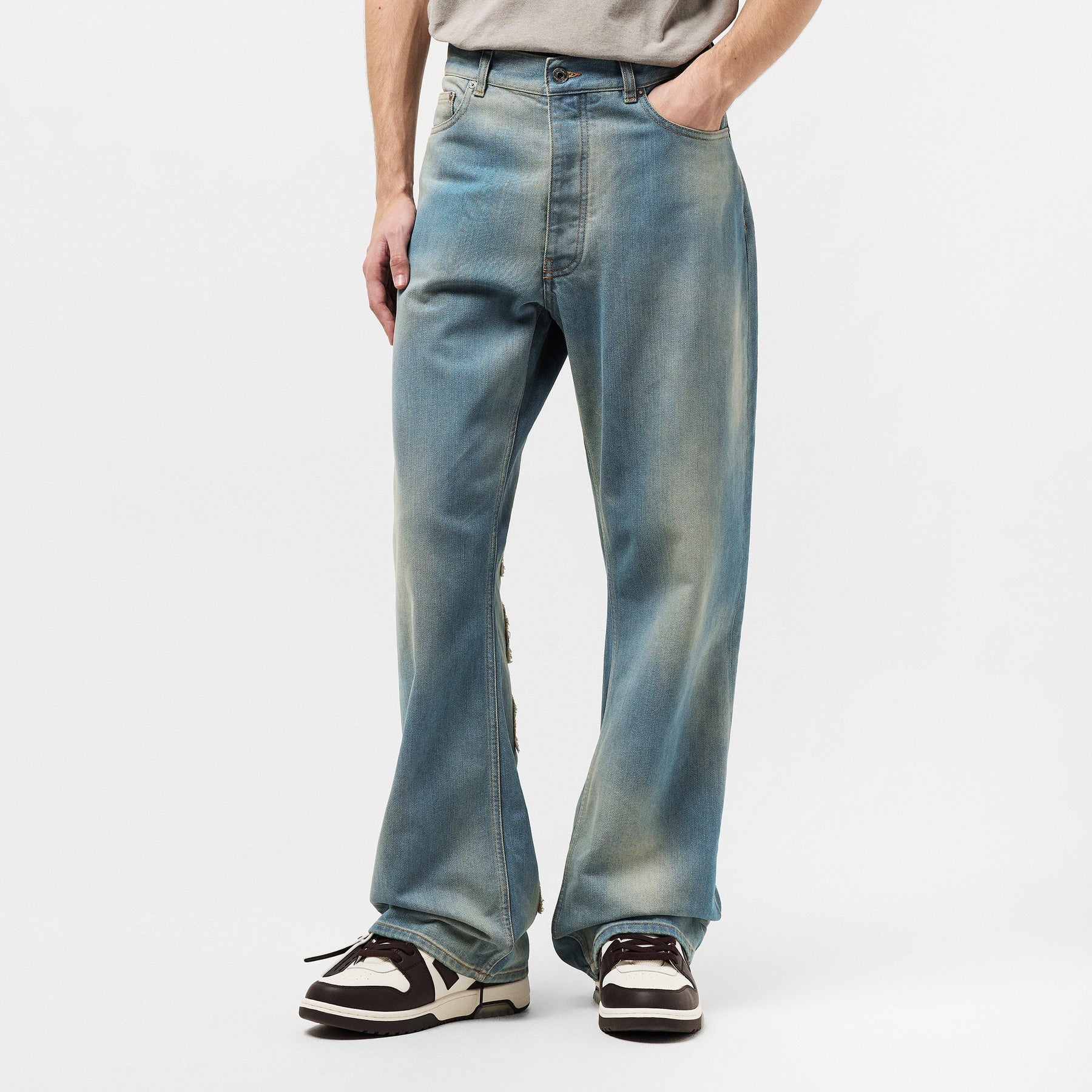 Patch Wide Leg Jeans