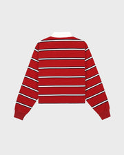 S&R Nautical Rugby Polo - Ruby/Navy/White