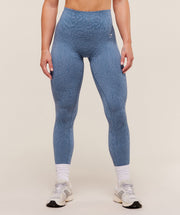 Gymshark Adapt Animal Seamless Leggings - Worn Blue/Peri Blue