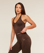Gymshark Adapt Animal X Whitney Tank Top with Shelf - Archive Brown /  Soft Brown