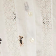 White Floral Embroidered Shirt