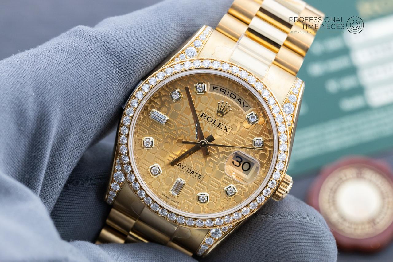Rolex | Day-Date | 118388 | Yellow gold | 36 mm | Yellow gold | Champagne | Automatic