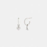 Mini Dice And Rexy Charm Hoop Earrings