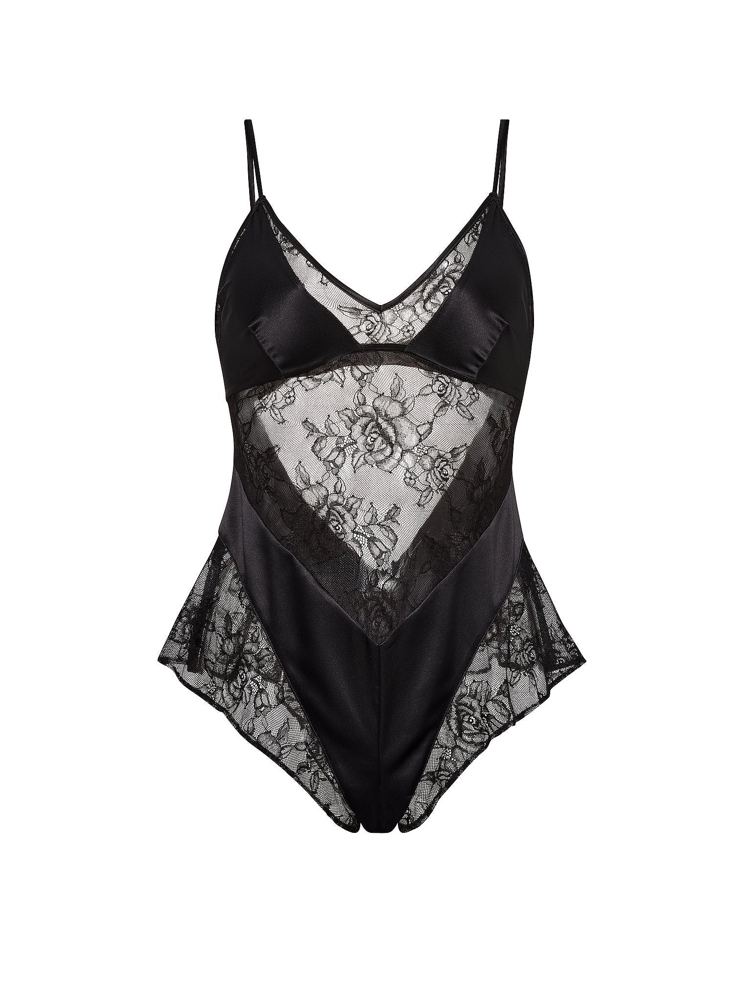 Satin & Rose Lace Flutter Romper