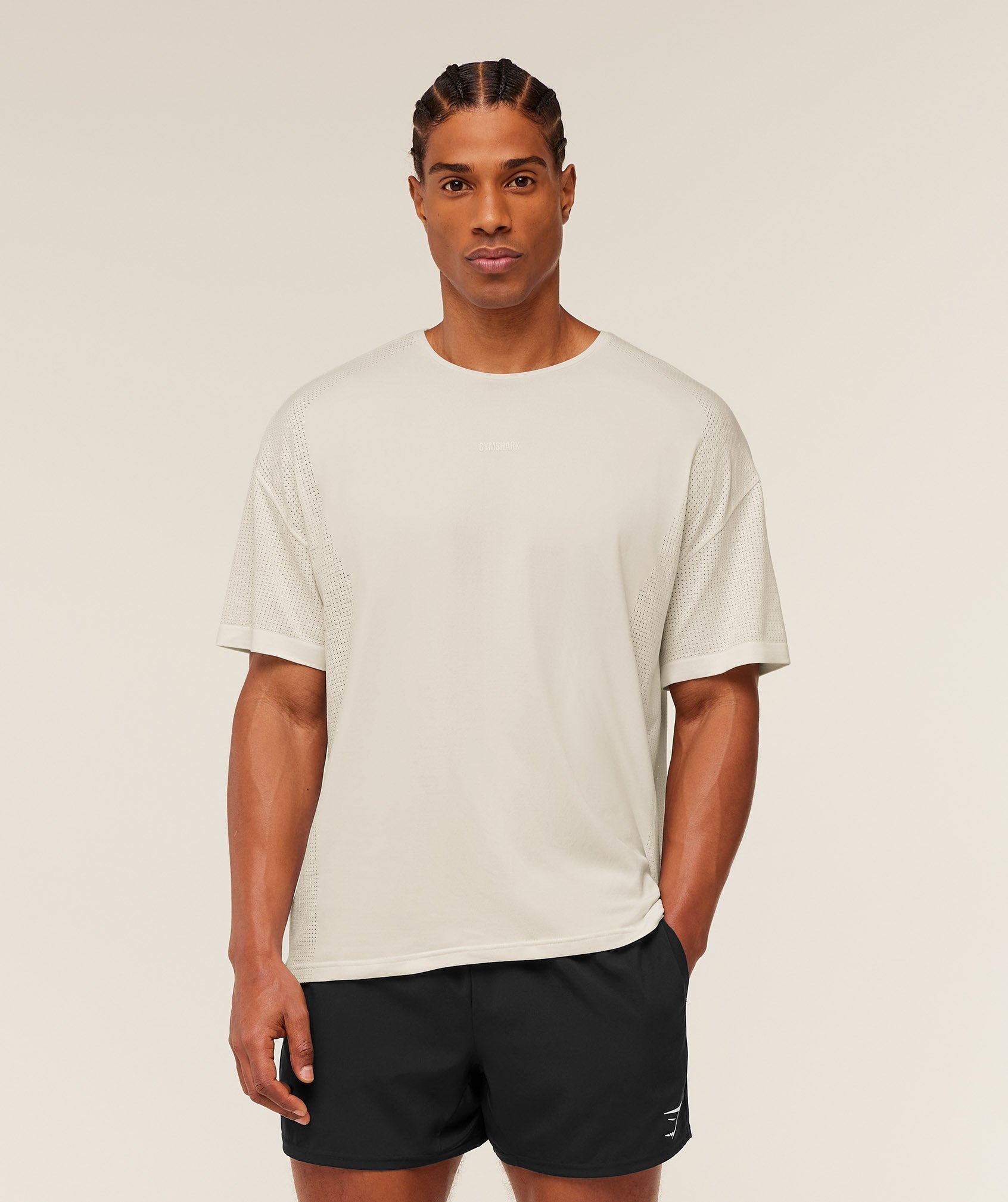 Gymshark Distance Seamless T-Shirt -  Soft White /  Soft White