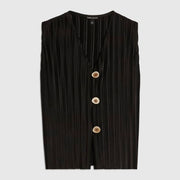 Black Plisse Waistcoat