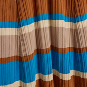 Brown Knitted Striped Maxi Dress