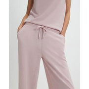 Pink Metallic Drawstring Wide Leg Trousers