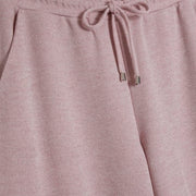 Pink Metallic Drawstring Wide Leg Trousers