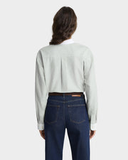 SRC Oversized Oxford Shirt - Forest striped