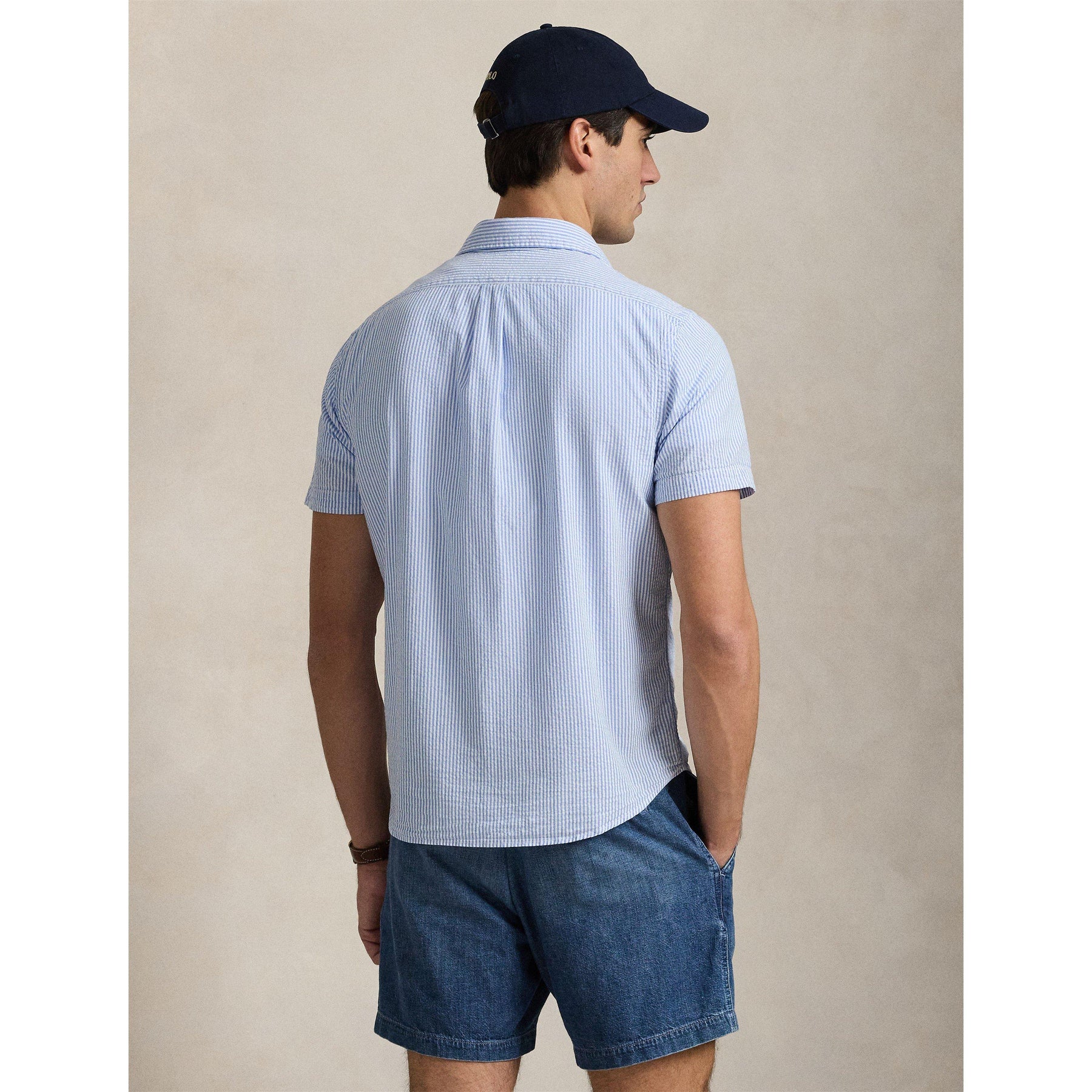 Striped Seersucker Short Sleeve Shirt