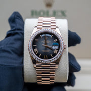 Rolex | Day-Date | 228345RBR | Rose gold | 40 mm | Rose gold | Black | Automatic