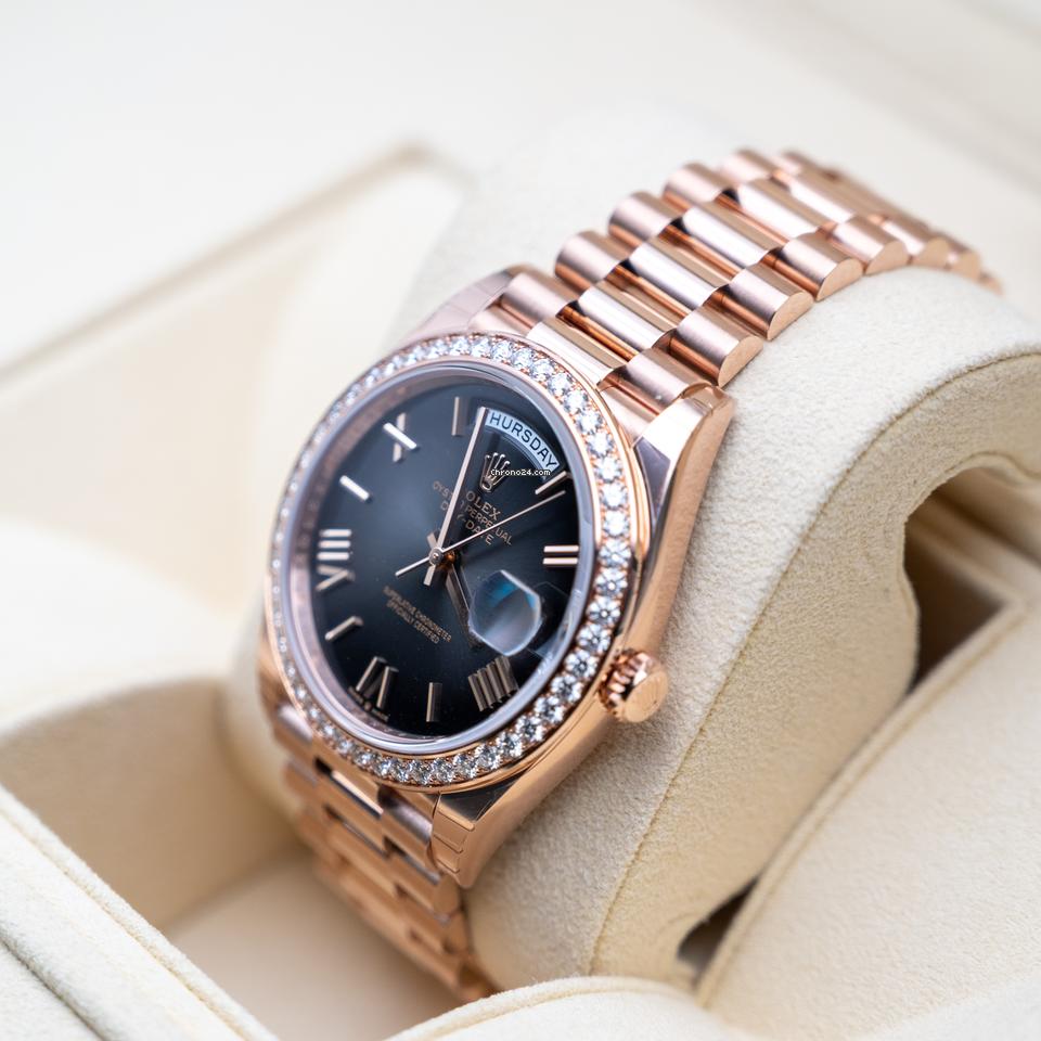 Rolex | Day-Date | 228345RBR | Rose gold | 40 mm | Rose gold | Black | Automatic