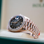 Rolex | Day-Date | 228345RBR | Rose gold | 40 mm | Rose gold | Black | Automatic