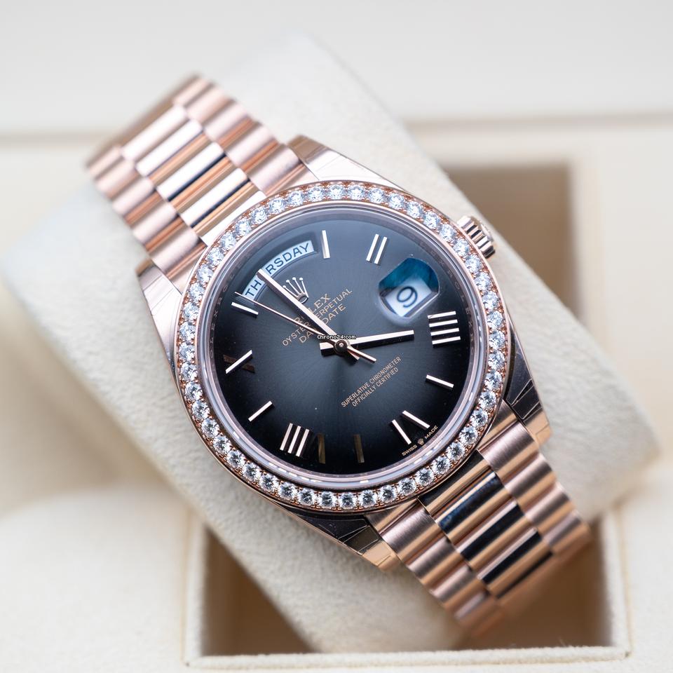 Rolex | Day-Date | 228345RBR | Rose gold | 40 mm | Rose gold | Black | Automatic