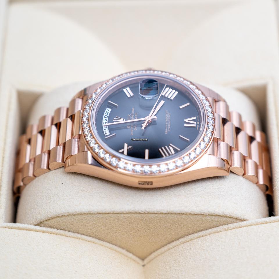 Rolex | Day-Date | 228345RBR | Rose gold | 40 mm | Rose gold | Black | Automatic