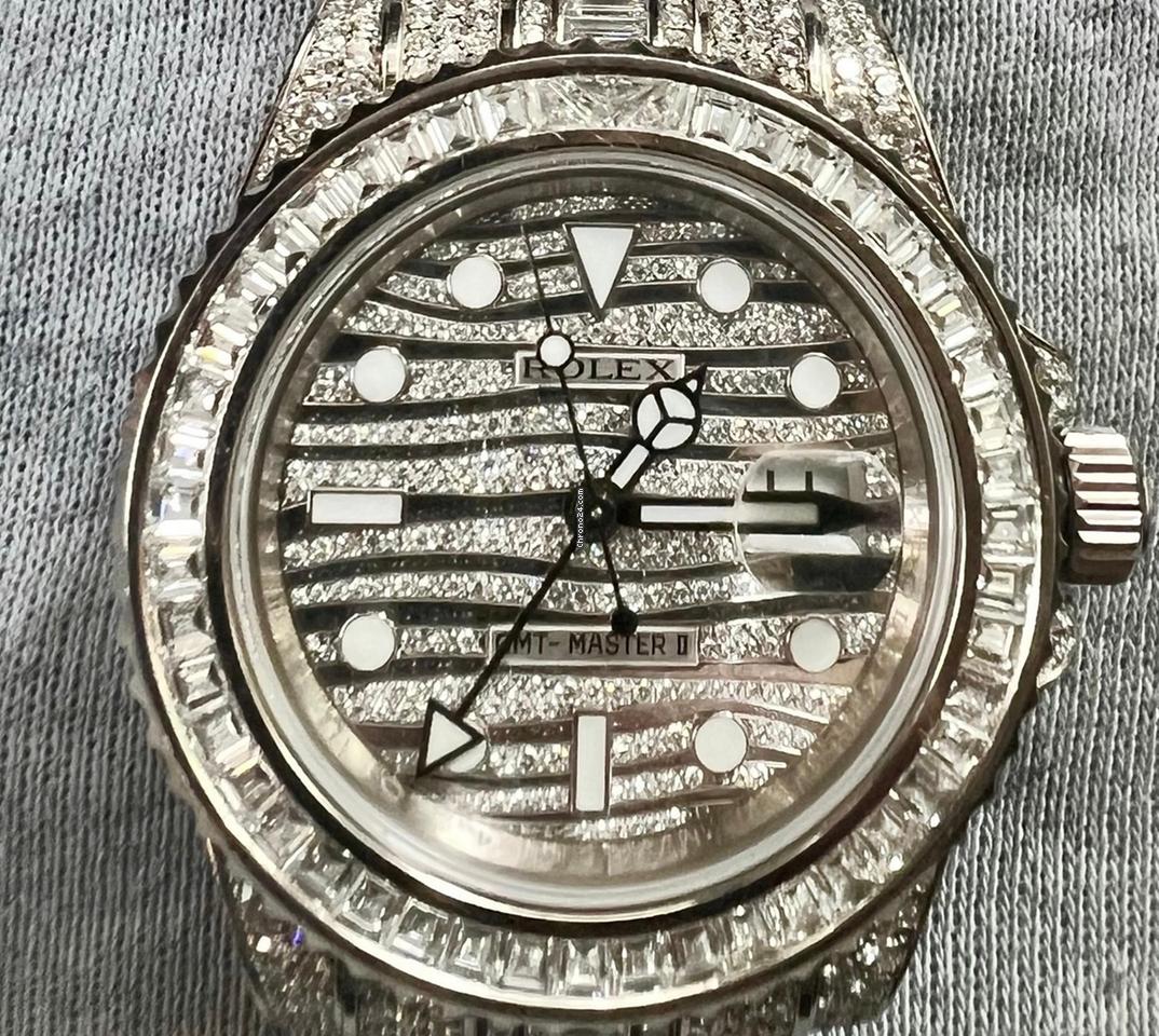 Rolex | GMT-Master II | 116769TBR - factory Dimond set | White gold | 40 mm | White gold | White | Automatic