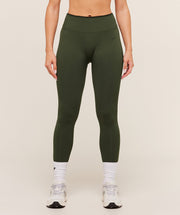 Gymshark Everyday Seamless Contrast Legging - Winter Olive/Black