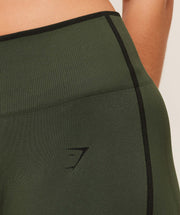 Gymshark Everyday Seamless Contrast Legging - Winter Olive/Black