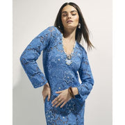 Blue Crochet Shell Maxi Dress