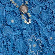 Blue Crochet Shell Maxi Dress