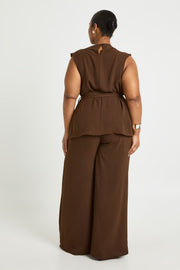 Plus Woven Cowl Belted Trouser Co-Ord