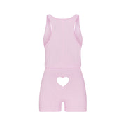 WORN IN JERSEY HEART ONESIE | BABY PINK