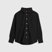 Black Linen Blend Shirt