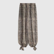 Grey Snake Chiffon Balloon Trousers