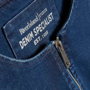 Blue Zip Through Denim Midi Dress