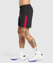 Gymshark Sport  7" Shorts - Black/Conditioning Red