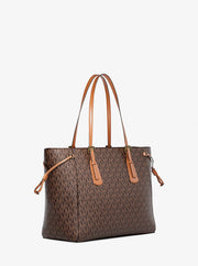 Voyager Large Signature Logo Top-Zip Tote Bag