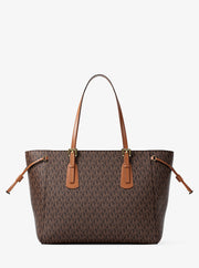Voyager Large Signature Logo Top-Zip Tote Bag