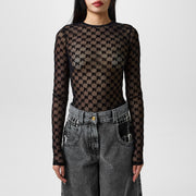 Monogram Tulle Top