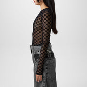 Monogram Tulle Top