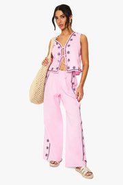 Petite Floral Embroidery Waistcoat