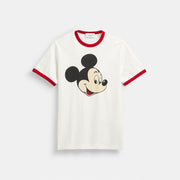 Disney X Coach Mickey Graphic Ringer T-Shirt In Organic Cotton