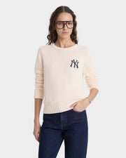 Heritage Yankees Serif Knitted Sweater - Ecru/Navy