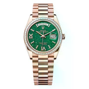 Rolex | Day-Date | 128395TBR-0020 | 36 mm | Rose gold | Green | Automatic