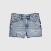 Light Blue Denim Ripped Shorts