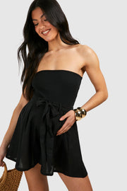 Maternity Linen Look Belted Shorts