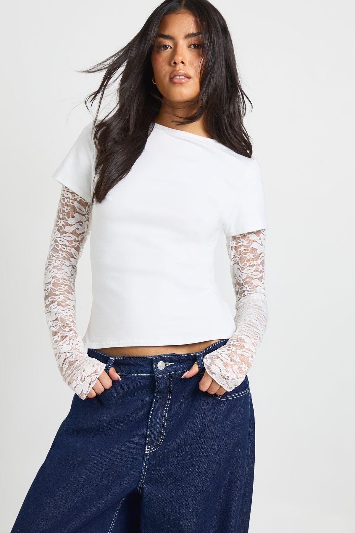Lace Sleeved Baby T-Shirt
