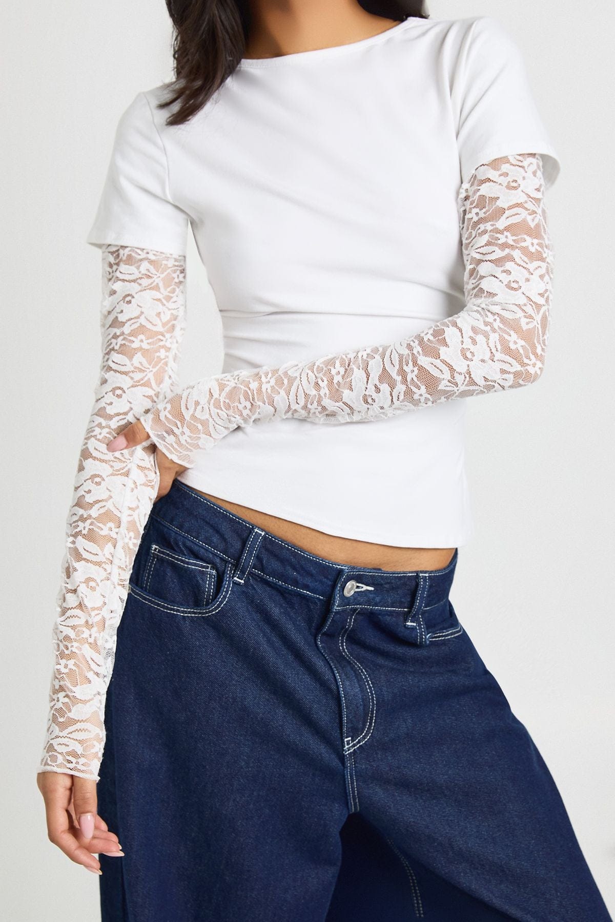 Lace Sleeved Baby T-Shirt
