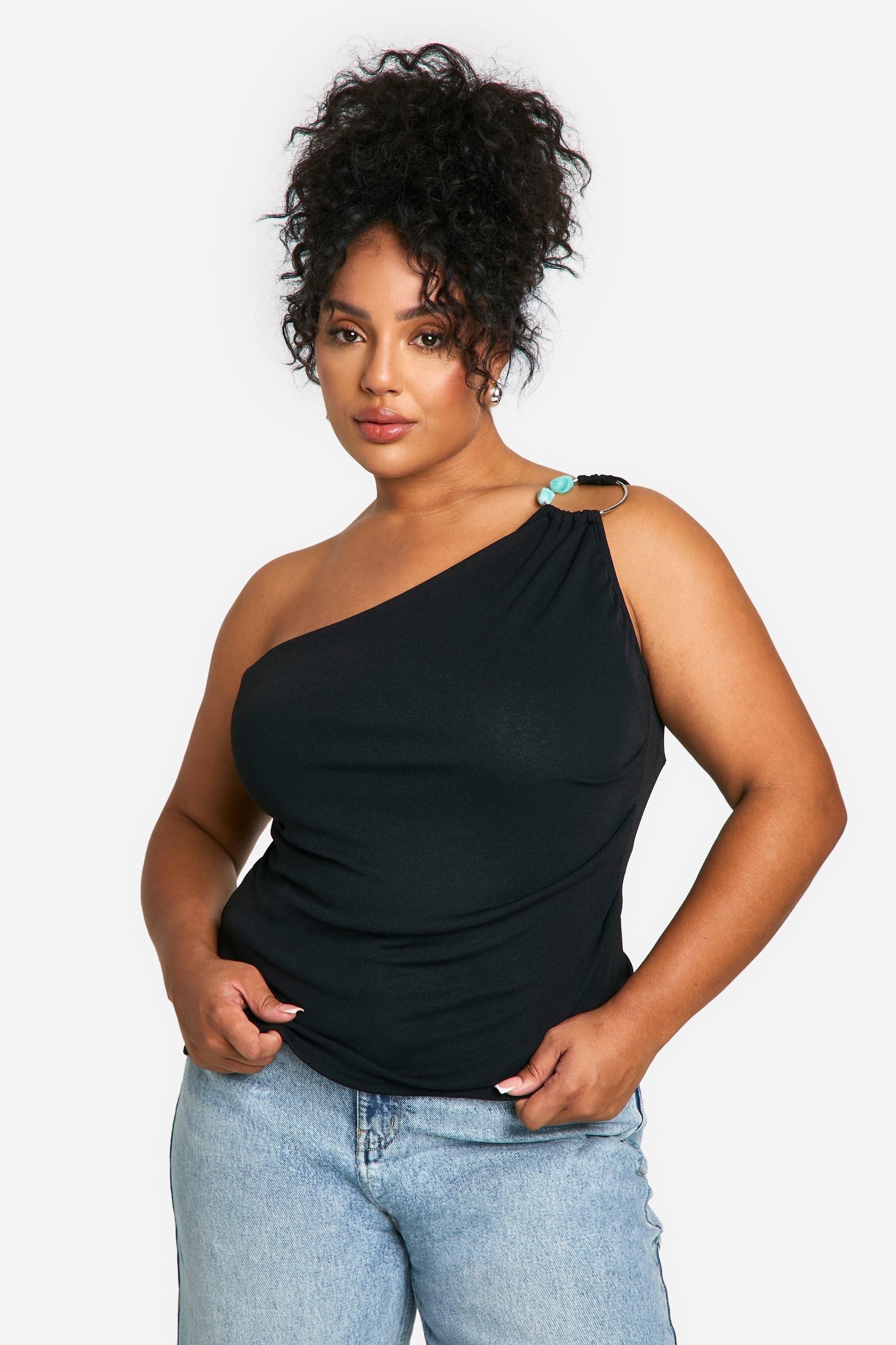 Plus One Shoulder Trim Top