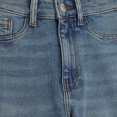 Blue Mid Rise Sculpt Skinny Jeans
