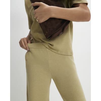 Green Cosy Wide Leg Joggers